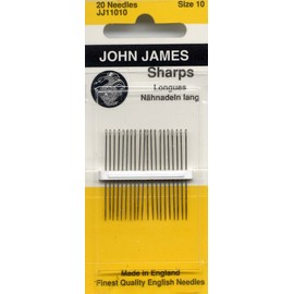 Colonial Needle JJ110-10 20 Count John James Sharps Needle, Size 10