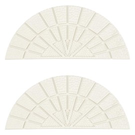 WADORN 2 Pairs Shoe Repair Replacement Rubber Heels, Anti Skid Rubber Shoes Bottoms 5mm Thick Black Repair Sole Pads Replacement for Women's Boots, Men Leather Shoes, White