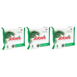 Jobe's Palm Tree Fertilizer Spikes 10-5-10 Time Release Fertilizer for All Outdoor Palm Trees, 5 Spikes per Package (3)
