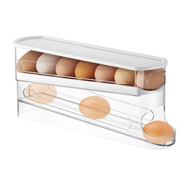 Rolling Egg Holder For Fridge,Egg Keeper For Refrigerator - Egg Container Lid For Refrigerator, Egg Container Tray Sturdy Lid To Saving Space