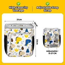 Esoes Children's Bicycle Bag, Dinosaur Motif, Handlebar Bag, Children's Bicycle Basket, Front Basket, Bicycle Basket, Children's Bicycle, Universal Fit Children's Handlebar Bag