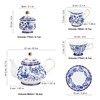 fanquare Porcelain Tea Sets,Blue British Coffee Cups& Saucer Service for