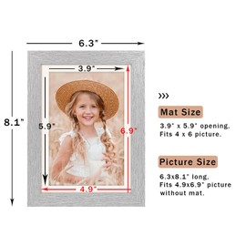 ORIVAN 5x7 Picture Frame Wood Display 5x7 Picture Distressed Silver Photo Frame for Wall and Tabletop Decoration