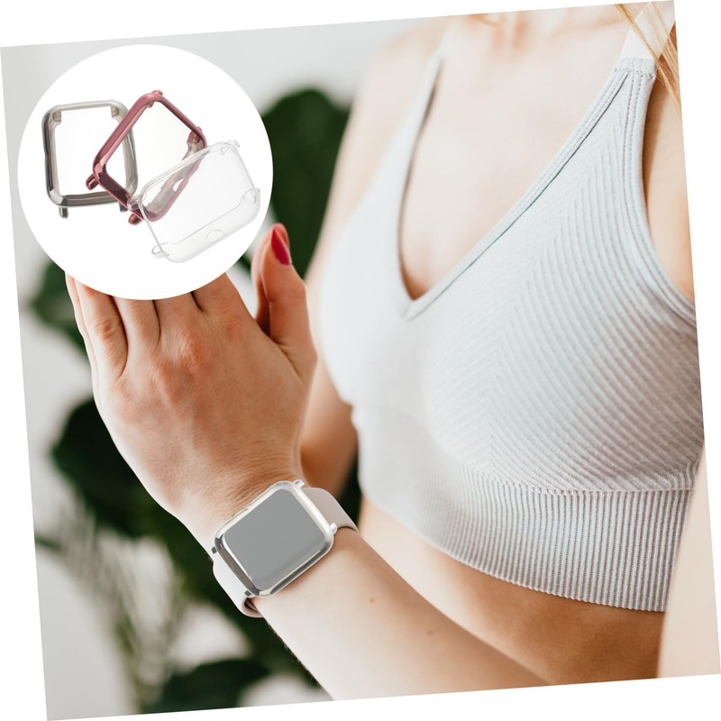 LABRIMP 3pcs TPU Smartwatch Protective Cases for Silver Scratch Bumper
