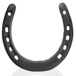 Black Cast Iron Horseshoe Wall Decor Metal Horse Shoe Wedding Gift Art Hanging Ornaments Western Rustic Feng Shui Good Luck Charm Indoor Outdoor Garden Shed Farmhouse Home Accessories, 11.7 x 11 cm