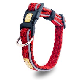 Pet Pilala Dog Collar, 3D Mesh Material, Breathable, Skin-friendly, Small Dogs, Medium Dogs, Lightweight, Night Reflective, Simple, Photographic Appearance, Developed by Pet Animal Care Managers (Red,