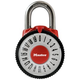 Master Lock 1588D Locker Lock Combination Padlock with Magnification Lens, 1 Pack, Colors may vary