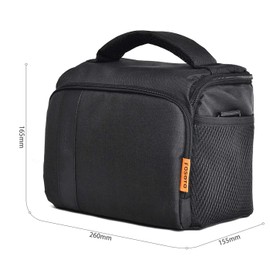 FOSOTO Waterproof Anti-Shock Camera Shoulder Bag Case Compatible for Canon EOS 4000D 2000D 77D 60D 80D 6D MarkII M50 M6, Nikon D3500 D3200 D5600 D7500, Sony Olympus with Raincover (Black)
