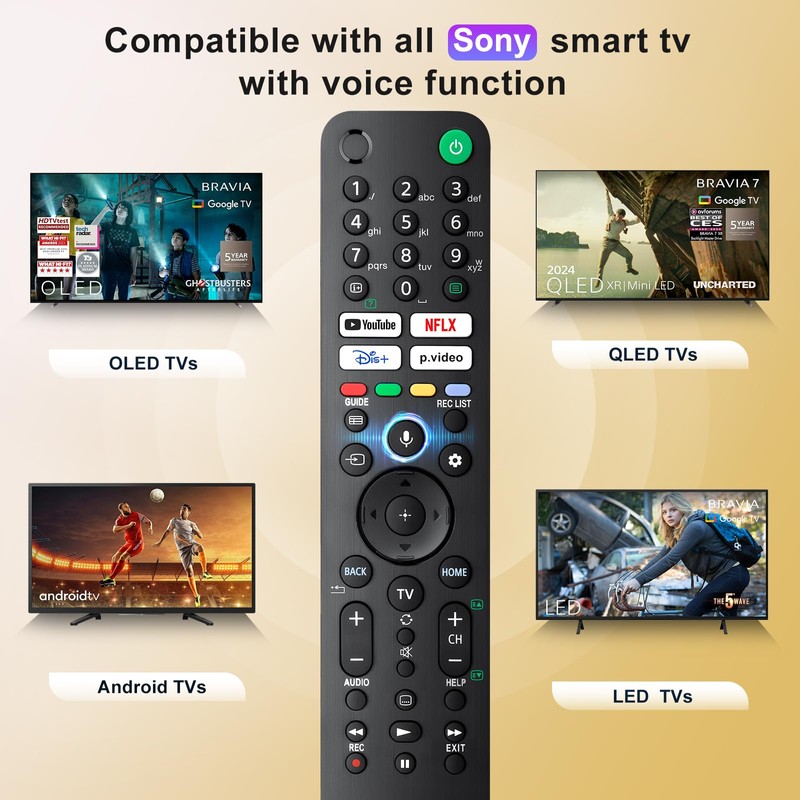 Replacement for Sony-Bravia-TV-Remote-Control,Universal Voice Remote for All Sony Smart TVs