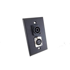 usbargainsound New ProCraft Black Stainless Steel Wall Plate W/ 1 Female XLR - 1 Speakon