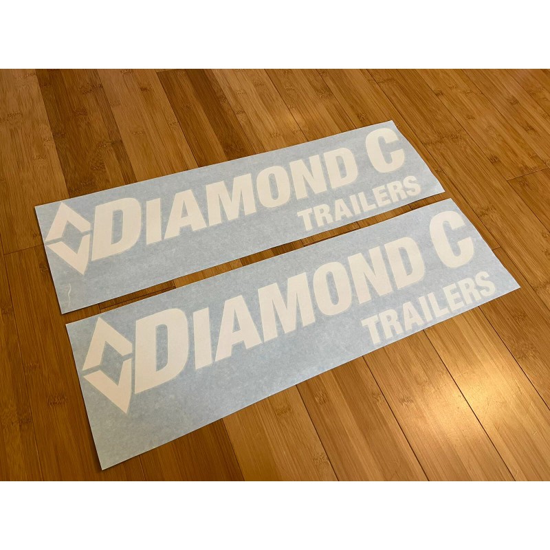 Diamond C Trailers Replacement Stickers 24”(Set Of 2) White Decals