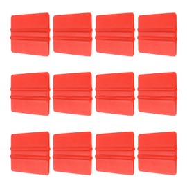 HARFINGTON 12pcs Vinyl Squeegee, Vinyl Wrap Decal Squeegee Tool, 4-Inch Car Vinyl Film Scraper Plastic Squeegee for Car Wrap, Sign Making, Window, Red, Rectangle