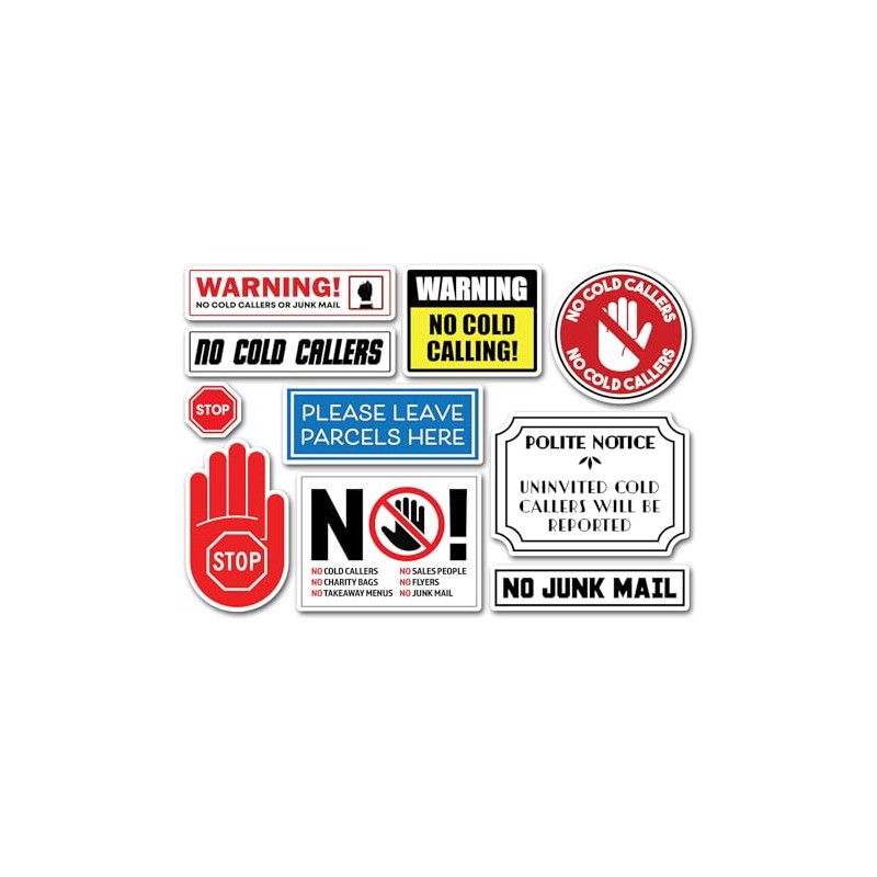 A5 Sticker Sheet No Cold Callers Vinyl Stickers - Calling