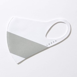 LOOKA MASK Protective Fashion Air Mask | Washable and Reusable | Double Layered Face Mask | Silver Prism White (Large)