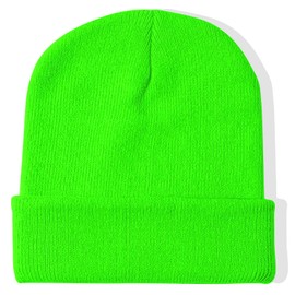 Rosoz Beanie for Men Women Unisex Slouchy Beanie Hats Winter Knit Caps Soft Ski Hat … Neon Green