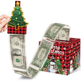 Christmas Party Gifts, Christmas Money Box for Cash Pull, Christmas Money Pull Box with Snowman Card and Transparent Bags, Christmas Money Pull Box, Christmas Money Pull Box  Adults - Style: Christmas 01