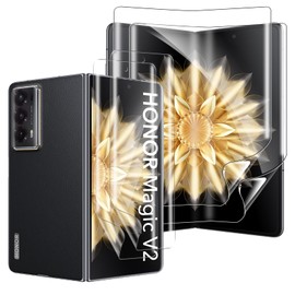 KUSINHOKA [2+2Pack] Screen Protector for Honor Magic V3 5G/Magic V2 5G，In-screen Fingerprint Recognition HD Fingerprint Unlock Full Coverage Flexible TPU Screen Protector Film,Transparent