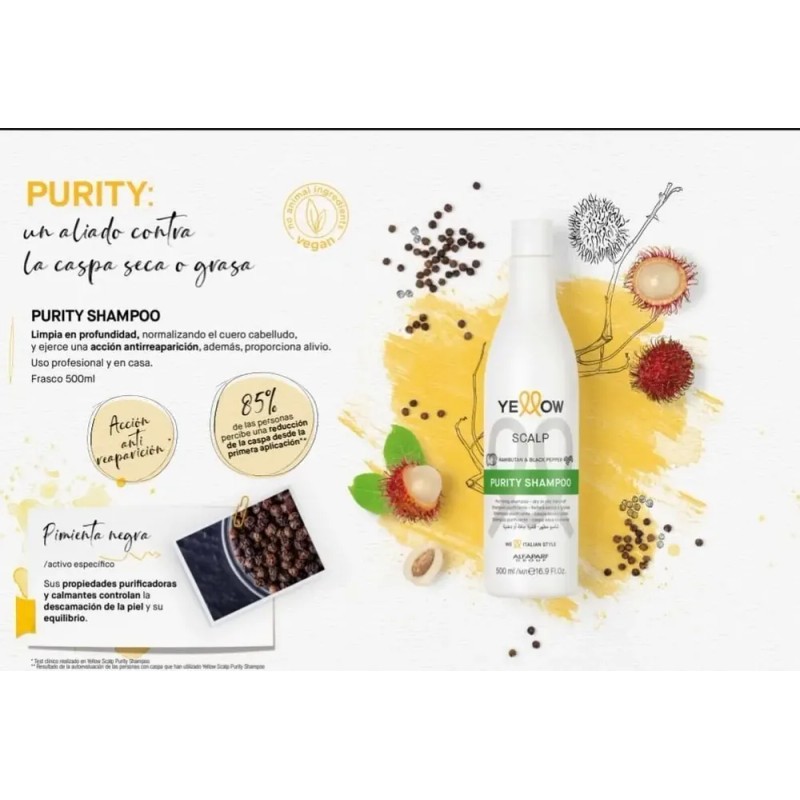 Shampoo Anti Caspa Yellow Scalp Purity Vegano 500ml