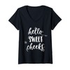 Women's Hello Sweet Cheeks V-Neck T-Shirt, black
