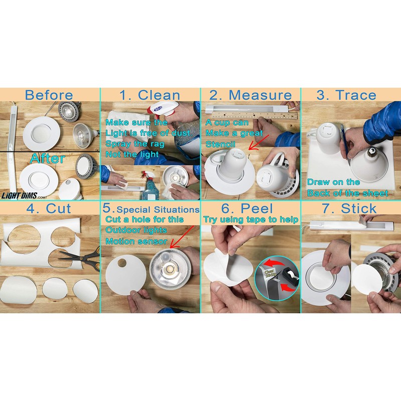 LightDims White Dims Dimming/Softening Sheets for Harsh LED Lights Medium