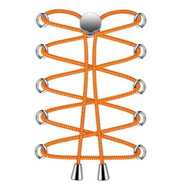 Widamin Elastic shoelaces with quick release, laces without tying, quick lacing system shoelaces set for runners, children and the elderly, orange dots