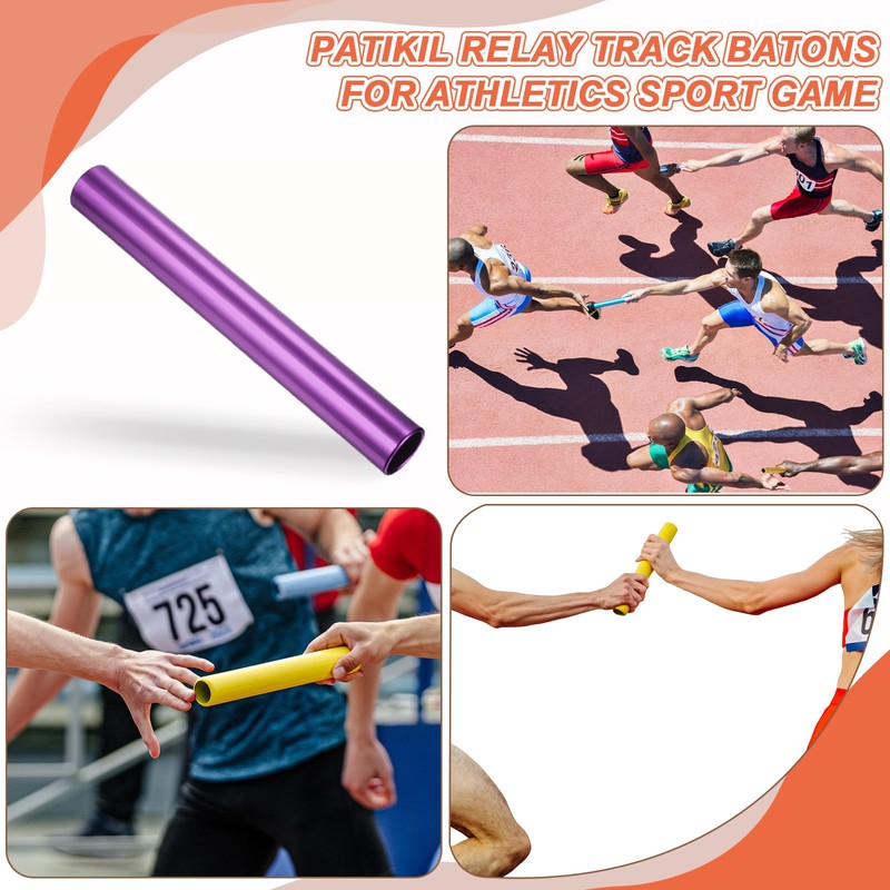 PATIKIL 2pcs Relay Truck Baton Aluminum Alloy Tube Field Running
