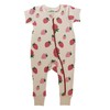 PARADE Organic Signature Print '2-Way' Zip Romper Short Sleeve Strawberries