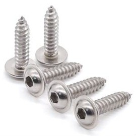 Glvaner (30 pcs) M5 x 30mm Flanged Button Head Socket Cap Self Tapping Screws 304 Stainless Steel 18-8 Wood Screws