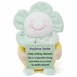 Vytina Positive Smile Flower Doll Plush Decorations Handmade Cute Inspirational Emotional Support Smile Sunflower Cheer Up Plant Figurine for Home Office Desk Decor