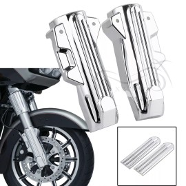 Unbranded Chrome Upper Fork Slider Accents Lower Fork Cover For Harley Electra Glide FLHTK