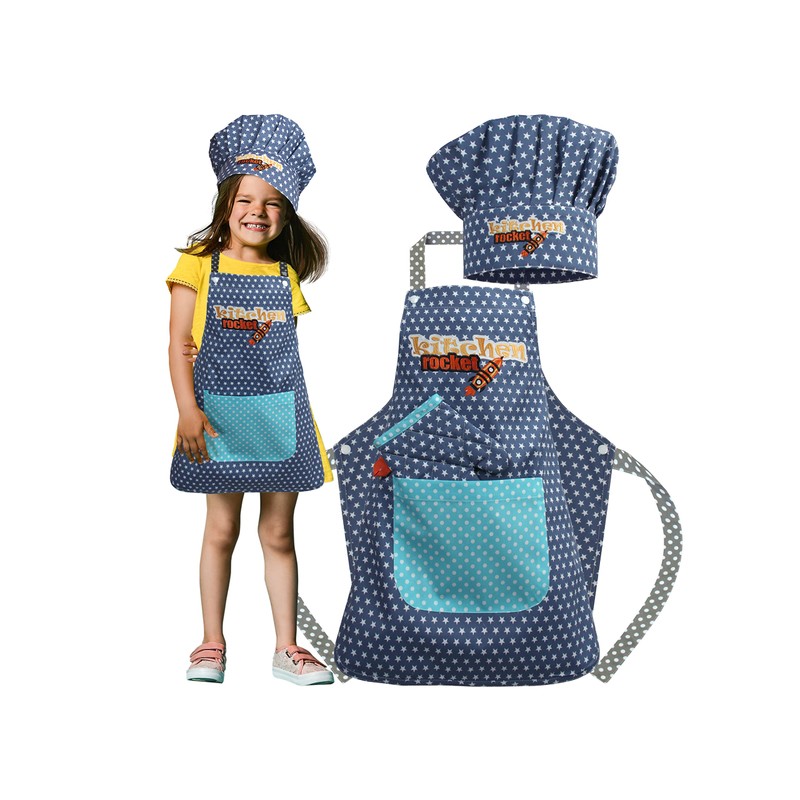 Emily´s Check Chef's Hat + Kitchen Apron + Oven Glove