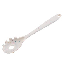 Silicone Pasta Fork (11.5"), High Heat Resistant to 480°F, Hygienic One Piece Design, Spaghetti Strainer & Server Spoon Pasta Forks (White)