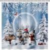 Avezano Winter Christmas Snowman Shower Curtain Winter Snowman Xmas Tree