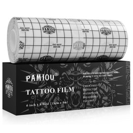 Pamiou Second Skin Tattoo Cover 6 Inch x 8 Yards Tattoo Aftercare Bandage, Waterproof, Transparent, Latex-Free Film for Fresh Tattoo Care, Protective Tape for Skin Recovery