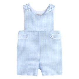 Lil cactus Light Blue Gingham Jon Jons Shortall, 12-18 Months