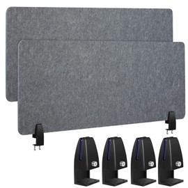 Wesiti 2 Pcs Acoustic Desk Divider Noise Reducing Desk Privacy Panel for Student Table Standing Sound Proof Divider Desktop Claw Office Furniture Partition for Classroom(Gray,47.24 x 15.75 Inches)
