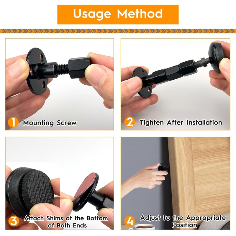 Pack of 4 Adjustable Bed Frame Headboard Stopper Anti Shake