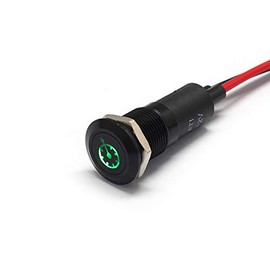Alpinetech PLB12MS 12mm 1/2" 12V LED Metal Signal Indicator Pilot Dash Light (Cruise Control)