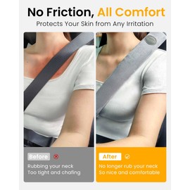 AMADAW 2025 Extra Long Seat Belt Cover Pad 2 Pack [No Neck Rubbing] [Protect Your Clothes] Premium Soft Suede for Ultimate Comfort Experience, Car Interior Accessories for All Vehicles, 17in Pink