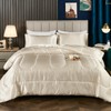 Bedding_Dreamer Satin Comforter Queen Silk Like Cream Comforter Silky Alternative