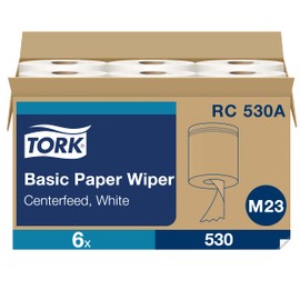 Tork Centerfeed Hand Towel White M23, One-at-a-time Dispensing, 6 x 530 Towels, RC530