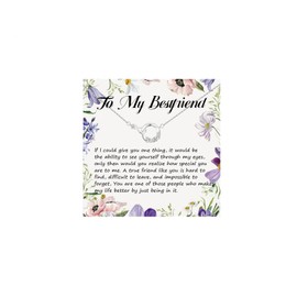 JEMARA Friendship Gifts Sterling Silver Necklace Infinity Cubic Zirconia Mobius Circle Friendship Necklace for Friend