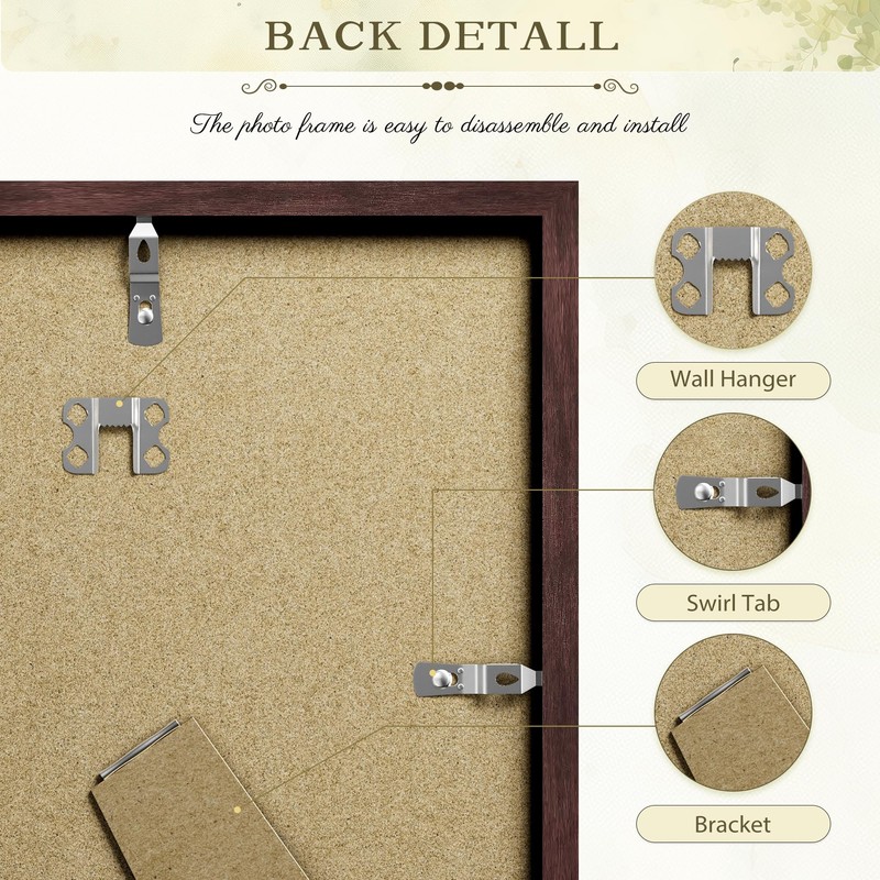 Tinkeps 8x10 Picture Frame Brown, Wooden Vintage Style Photo Frames