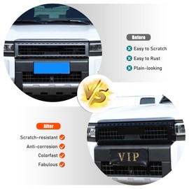 Heutamo Front Bumper Grille Upper Grill Trim Cover Compatible with Toyota Land Cruiser Prado 250 J250 LC250 2024 2025 Accessories, ABS Front Hood Center Grill Trim Accessories (Bright Black)
