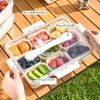 Compartment Serving Tray with Easy-Carry Handle - Lid &amp; Detachable