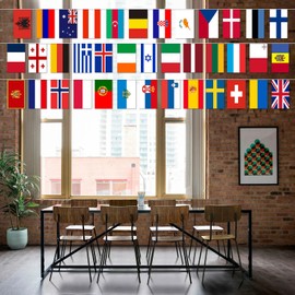 Jc.upin Eurovision Party Decorations, Bunting, 37 National Flags Song Contest Liverpool UK 2023 Celebration Themed Fabric for Garden, Bar, Restaurant and Street Decoration, 20230223OZGCDSLQ-JJ XLUK