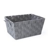 EHC Set of 3 Woven Strap Shelf Storage Hamper Basket