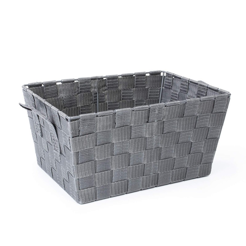 EHC Set of 3 Woven Strap Shelf Storage Hamper Basket