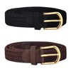 Maikun Stretchy Belts for Women, 2 Pack Ladies Woven Elastic