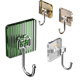 Gorphi Traceless Wall Adhesive Hooks 4 Pack - Upgraded Acrylic Hooks, Suitable for Bathroom, Kitchen, Living Room, and More.